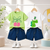 Plum & Pop Kids Girls Cotton Cherry & Dino Printed T-Shirt & Shorts Set pack of 2 - Green & White