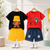 Plum & Pop Kids Boys Cotton Alligator & Bear Printed T-Shirt & Shorts Set pack of 2 - Black & Red