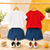 Plum & Pop Kids Boys Cotton Alligator & Girafffe Printed T-Shirt & Shorts Set pack of 2 - White & Red