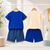 Plum & Pop Kids Boys Cotton Dog & Bear Printed T-Shirt & Shorts Set pack of 2 - Navy & Blue