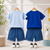 Plum & Pop Kids Boys Cotton Cat & Dog Printed T-Shirt & Shorts Set pack of 2 - Blue