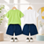 Plum & Pop Kids Girls Cotton Cherry & Dino Printed T-Shirt & Shorts Set pack of 2 - Green & White