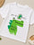 Plum & Pop Kids Girls Cotton Cherry & Dino Printed T-Shirt & Shorts Set pack of 2 - Green & White