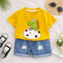 Plum & Pop Kids Boys Cotton EggDino Printed T-Shirt & Shorts Set - Yellow