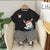 Boy's Cotton Dog Print T-Shirt & Shorts Set - Black