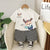 Boy's Cotton Dog Print T-Shirt & Shorts Set - White