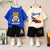 Boys Cotton Half Sleeves Tee & Shorts Set Pack of 2 - Blue & White