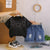Plum & Pop Kids Boy's Cotton Star Embellished Print T-Shirt & Shorts Set - Black