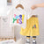 Boy's Cotton Text Printed Tshirt with Shorts in White