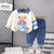 Boy's WInter Teddy Printed Sweatshirt & Denim Pants Set