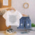 Plum & Pop Kids Boy's Cotton Tiger Embellished Print T-Shirt & Shorts Set - White