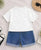 Plum & Pop Kids Boy's Cotton Car Print T-Shirt & Shorts Set - White