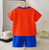 Plum & Pop Kids Girls Cotton lion Printed T-Shirt & Shorts Set - Red