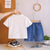 Plum & Pop Kids Boy's Cotton Tiger Embellished Print T-Shirt & Shorts Set - White