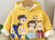 Boy's Cotton Fleece Winter Kids Printed Sweatshirt With Joggers Set - Yellow