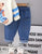 Boy's WInter Teddy Printed Sweatshirt & Denim Pants Set