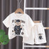 Boy's Cream Teddy Print T-Shirt & Shorts Set