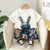 Boy's Cotton Bunny Print T-Shirt & Shorts Set - White