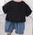 Boy's Black Print T-Shirt & Shorts Set