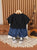 Boy's Black Rocket Print T-Shirt & Shorts Set