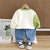 Boy's Light Winter Cream Dino Print Sweatshirt & Pants Set