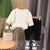 Boys Light Winter Cotton Full Sleeves Sweatshirt & Joggers Set Pack Of 2  - Cream Hoody & Cream DinoSaur