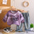 Boy's Cotton Text Printed Sweatshirt With Joggers Set - Purple & Green