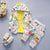 Boy's Cotton Dino & Rainbow Printed Sweatshirt With Joggers Set - White & Yellow