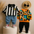 Boys Cotton Winter Wear Pack of 2 Outfits - Black Day food & Orange Letter