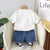 Boy's White Star Print T-Shirt & Shorts Set