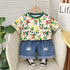 Boy's Cotton Cartoon Print T-Shirt & Shorts Set - Multicolor