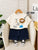 Plum & Pop Kids Boys Cotton Animals & Plants Printed T-Shirt & Shorts Set - Cream