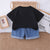 Boy's Black BAM Print T-Shirt & Shorts Set