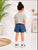 Plum & Pop Kids Girls Cotton Cat Printed T-Shirt & Shorts Set - Grey