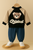 Boy's Cotton Knit Light Winter Text Printed Jacket With Joggers Pant Set - Black