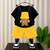 Plum & Pop Kids Boys Cotton Cap Bear Printed T-Shirt & Shorts Set - Black