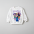Girl's Cotton Huntrx Printed Sweatshirt With Jeans Set - White