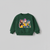 Girl's Cotton Nova Printed Sweatshirt With Jeans Set - Green
