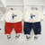 Boys Cotton Fleece Full Sleeves Animal Printed Sweatshirt With Joggers Set Pack of 2 - Red & Navy