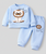 Boy's Cotton Winter Full Sleeves Hello Lion Printed Sweatshirt & Jogger Pant Set - Blue