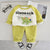 Plum & Pop Kids Boys Cotton Pre-winter Dino Applique Sweatshirt and joggers - Green
