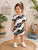 Plum & Pop Kids Boys Cotton Tie-Die T-Shirt & Shorts Set - Black & White