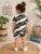 Plum & Pop Kids Boys Cotton Tie-Die T-Shirt & Shorts Set - Black & White