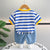 Boys Cotton Half Sleeves Tee & Shorts Set Pack of 2  - Black Urban & Space Denim