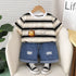 Boy's Lion Stripes Print T-Shirt & Shorts Set