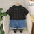 Boy's Cotton Min Print T-Shirt & Shorts Set - Black