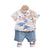 Boy's Dino Printed Shirt With Shorts Set
