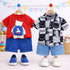 Boys Cotton Half Sleeves Tee & Shorts Set Pack Of 2  - Red & Black