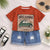 Boy's Cotton Car Print T-Shirt & Shorts Set - Red
