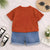 Boy's Cotton Car Print T-Shirt & Shorts Set - Red